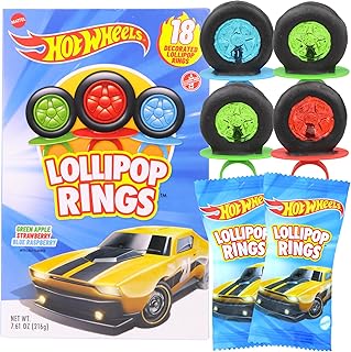 Limited Edition Hot Wheels Individually Wrapped Lollipop Rings, Party Fa...