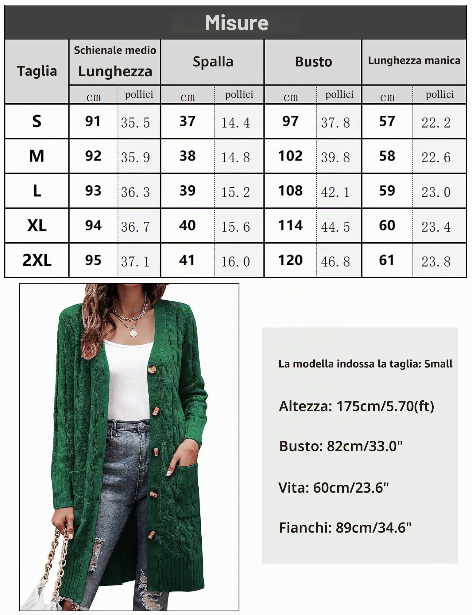 Aottori Cardigan Donna Lungo Cardigan a Maniche Lunghe Elegante Cappotto a Maglia Casual con Bottoni e Tasche per Autunno Invernale