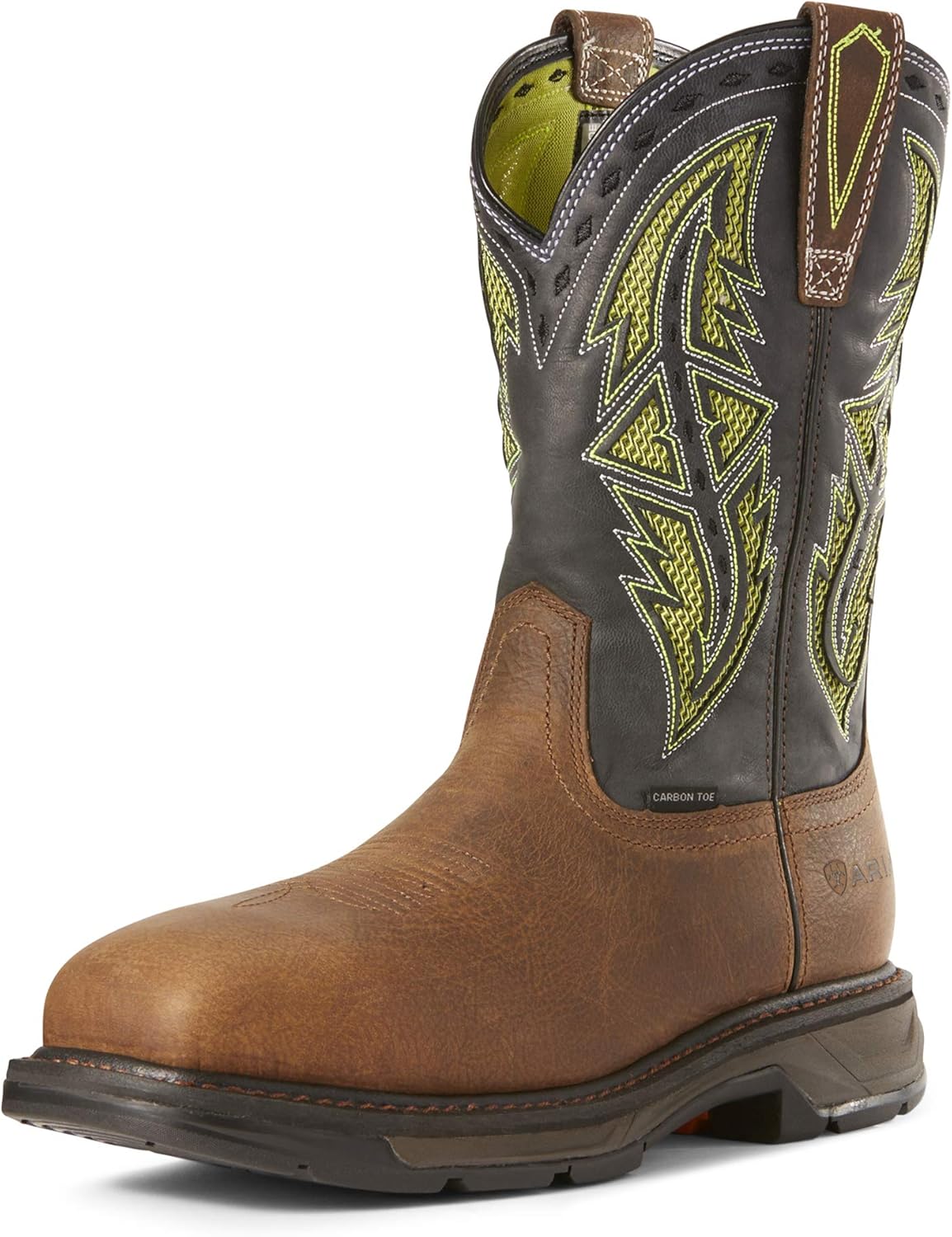 Ariat Men's WorkHog XT VentTEK Spear Carbon Toe Work Boot , rye Brown/Acid, 9.5D