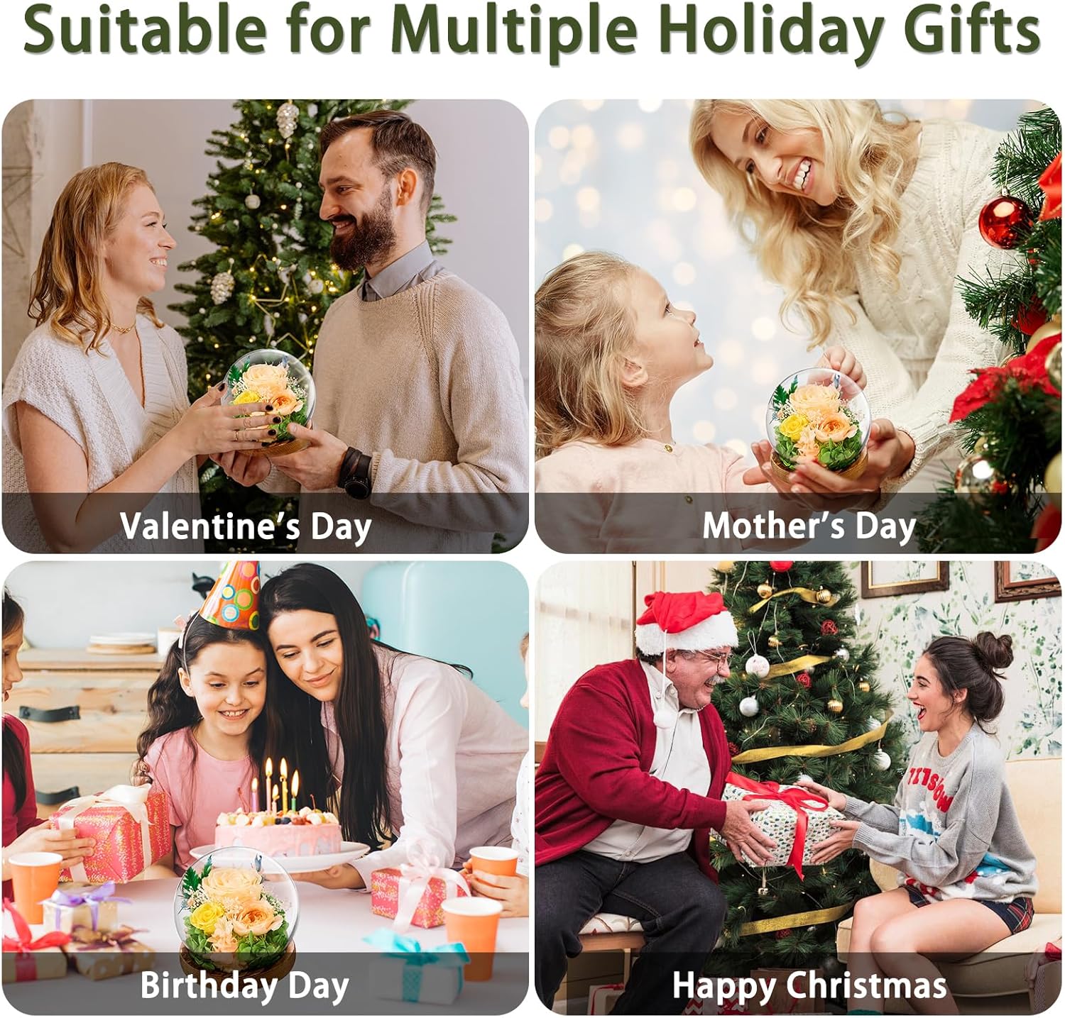 Gifts for Women Birthday Preserved Rose Forever Flower Preserved Flowers in Glass Fresh Flowers for Delivery Prime Roses for Mom Grandma Sister Daughter. - Image 4