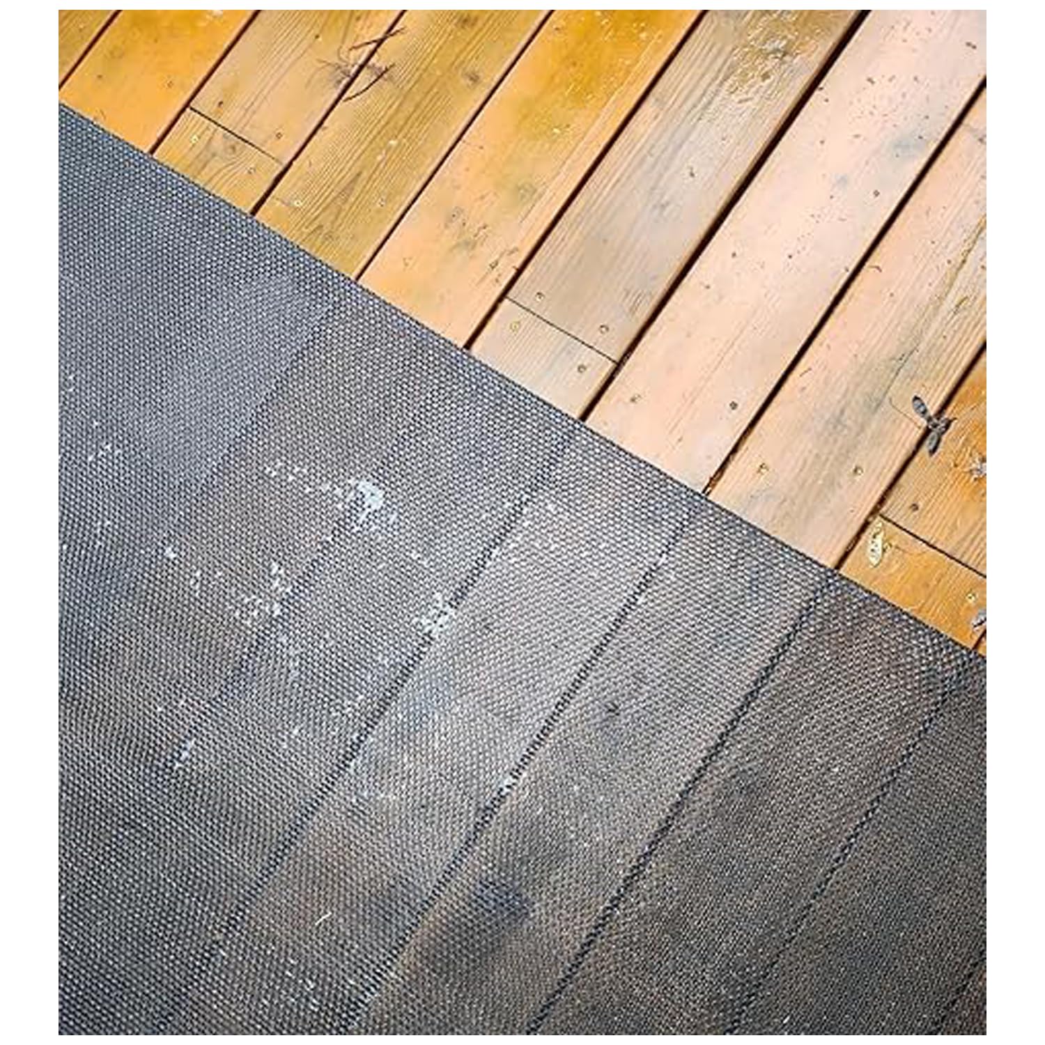 Tapis de sol antidérapant en PVC robuste avec trous de drainage pour zones humides ou glissantes, coussin d'intérieur et d'extérieur (noir, 0,9 x 5 m)