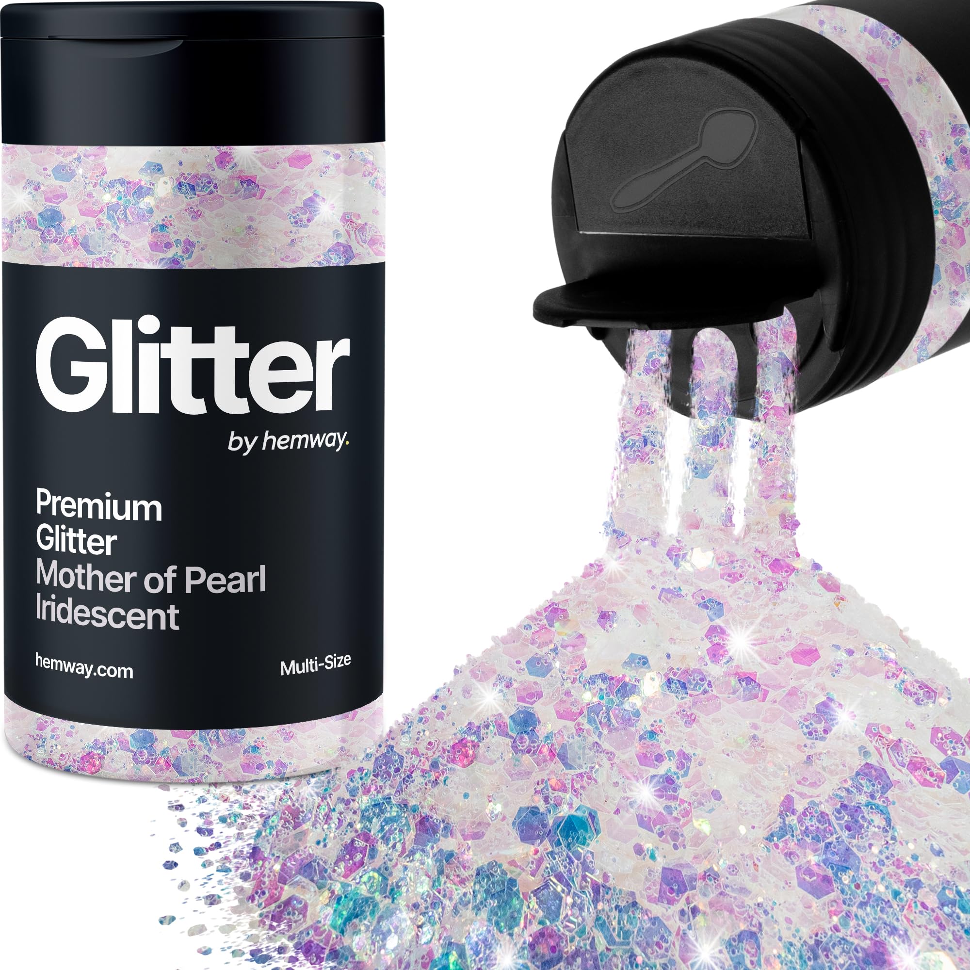 Hemway Mother of Pearl Iridescent Glitter Shaker