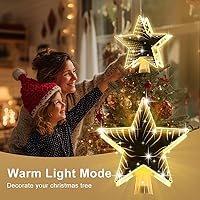 Vista 27 de Decoración para árbol de Navidad iluminada con 6 patrones proyectados, estrella de Navidad con luces giratorias LED integradas, proyector