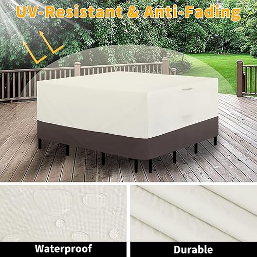 Miniatura 3 de Easy-Going Juego de fundas cuadradas para muebles de patio, 84 x 84 pulgadas, para mesa y silla, impermeables, resistentes a los rayos UV, juego de