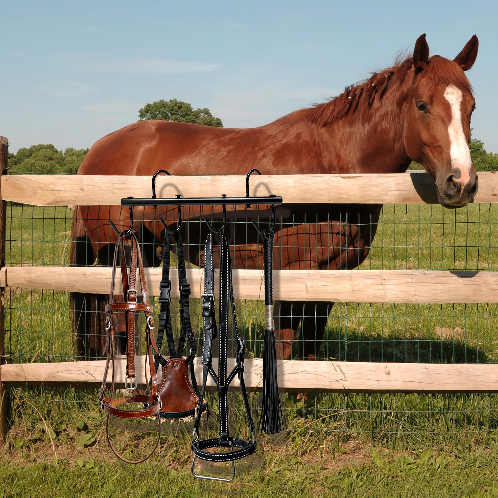 GHWMYD 2 Pcs Black Tack Rack with Swivel Hooks - Image 2