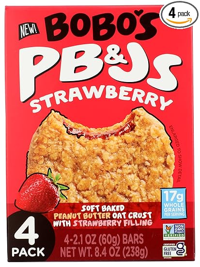 Bobos Oat Bars Bars PB&Js Strawberry 4Pk 8.4 OZ