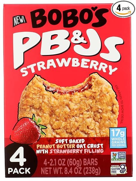 Bobos Oat Bars Bars PB&Js Strawberry 4Pk 8.4 OZ