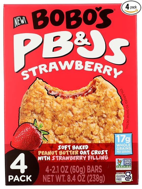 Bobos Oat Bars Bars PB&Js Strawberry 4Pk 8.4 OZ