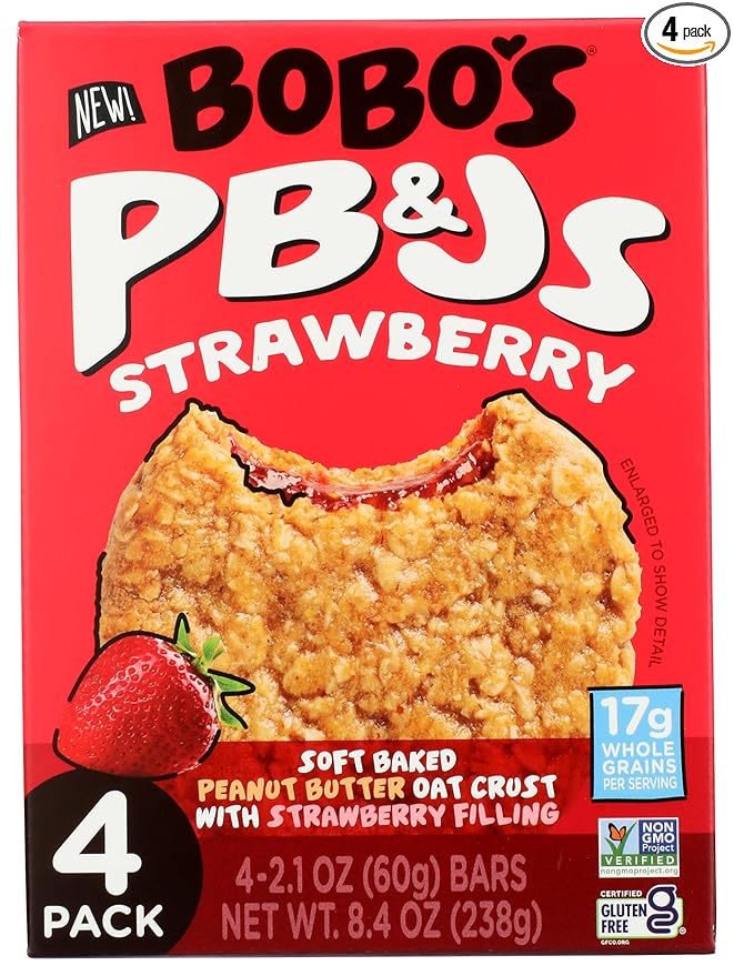 Bobos Oat Bars Bars PB&Js Strawberry 4Pk 8.4 OZ