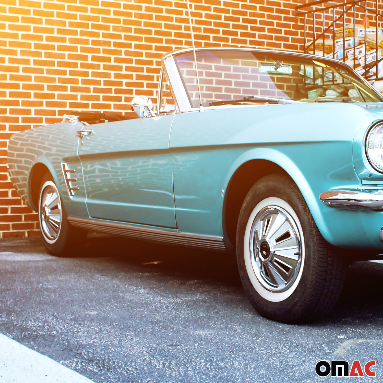 OMAC 4x White Wall Tire Insert 16" Rims Side wall Set