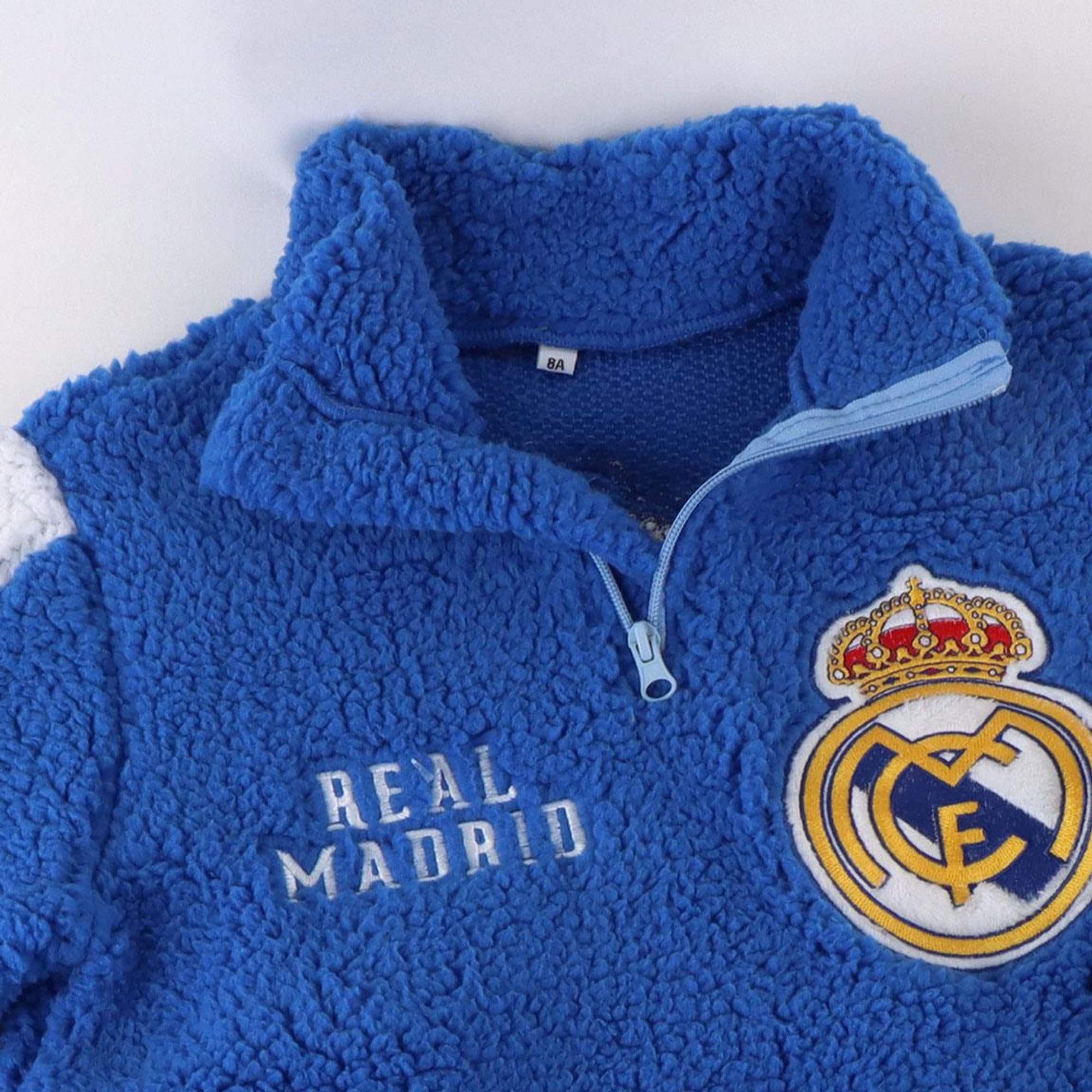Real Madrid Jersey Sherpa Fleece Sudadera Oficial Niños Escudo Colores Invierno