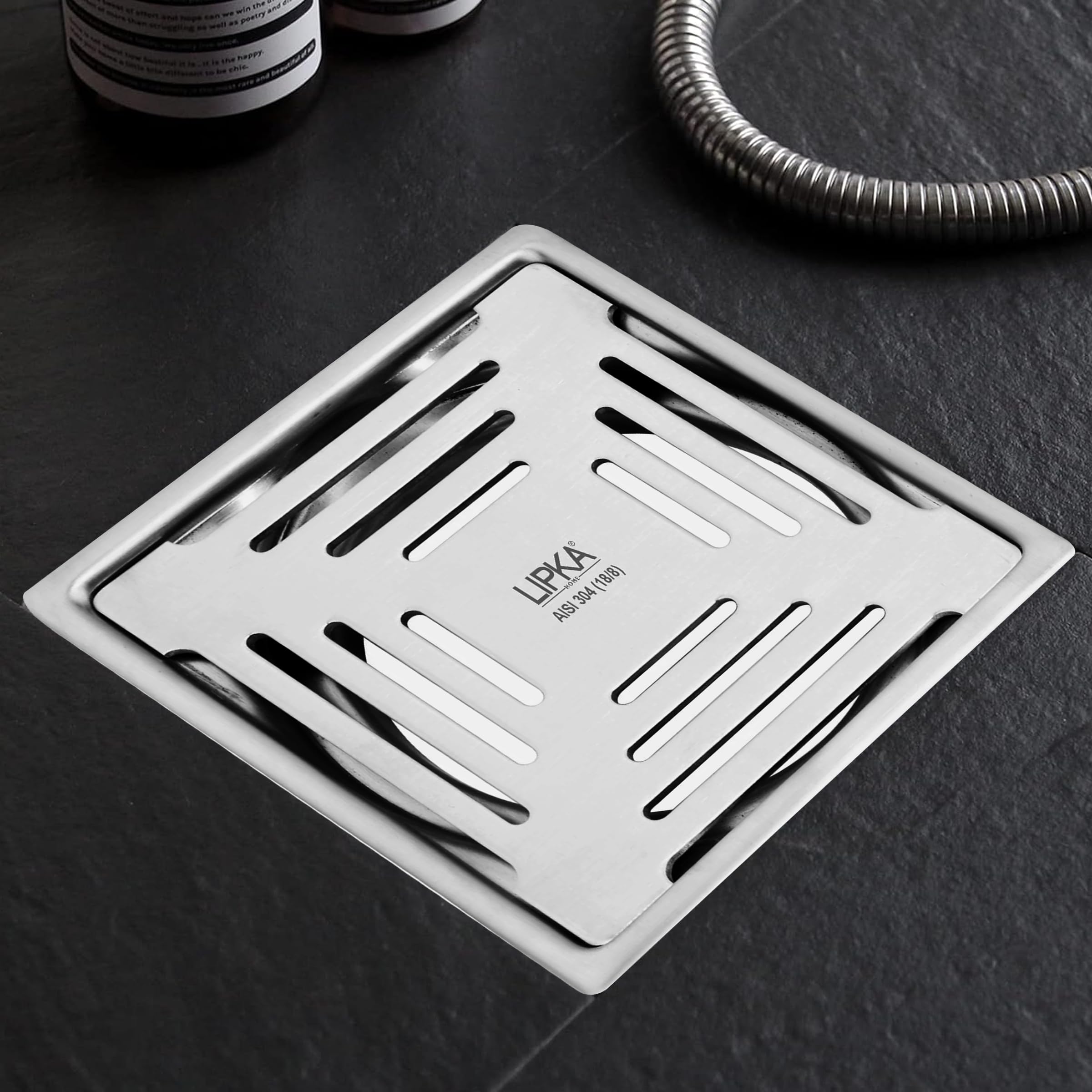 LIPKA Green Exclusive Square Flat Cut Floor Drain | 5 x 5 Inches | 304-Grade Stainless Steel Floor Trap with Matte Finish | Drain Jali for Bathrooms (B0CGXNZ826) Amazon Price History, Amazon Price Tracker