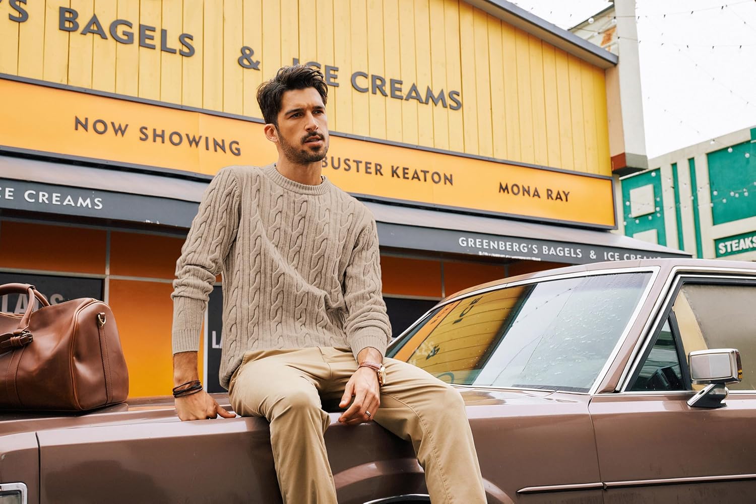 PJ PAUL JONES Mens Sweater Crewneck Cable Knit Pullover Sweater Casual Twist Textured Sweaters - Image 5