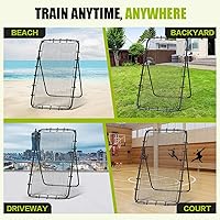 Vista 6 de Red de rebote para voleibol de 7x4 pies, red de rebote ajustable de 5 ángulos para practicar zambullidas, posicionamiento, clavado