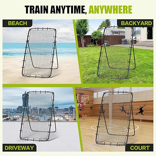 Miniatura 6 de Red de rebote de voleibol de 7 x 4 pies, red de rebote ajustable de 5 ángulos para practicar excavación, ajuste, pinchos, equipo de entrenamiento