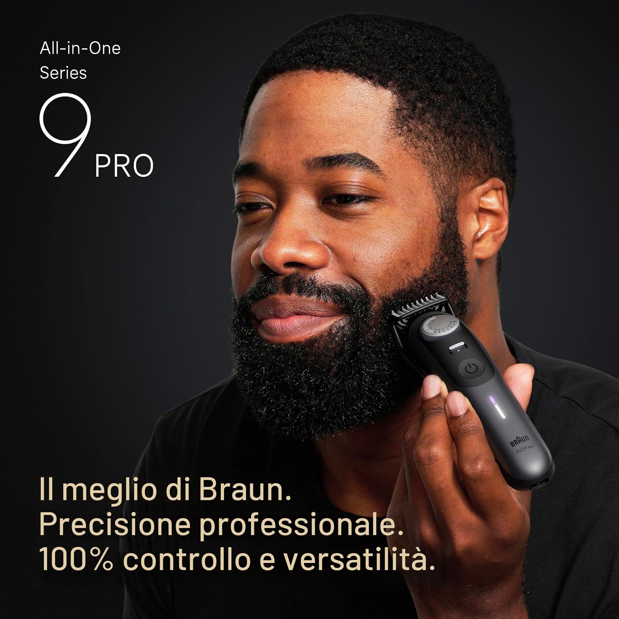 Braun Serie 9 PRO All-in-One Kit per la cura della barba e del corpo, da uomo, con rasoio Gillette Labs, AIO 9555