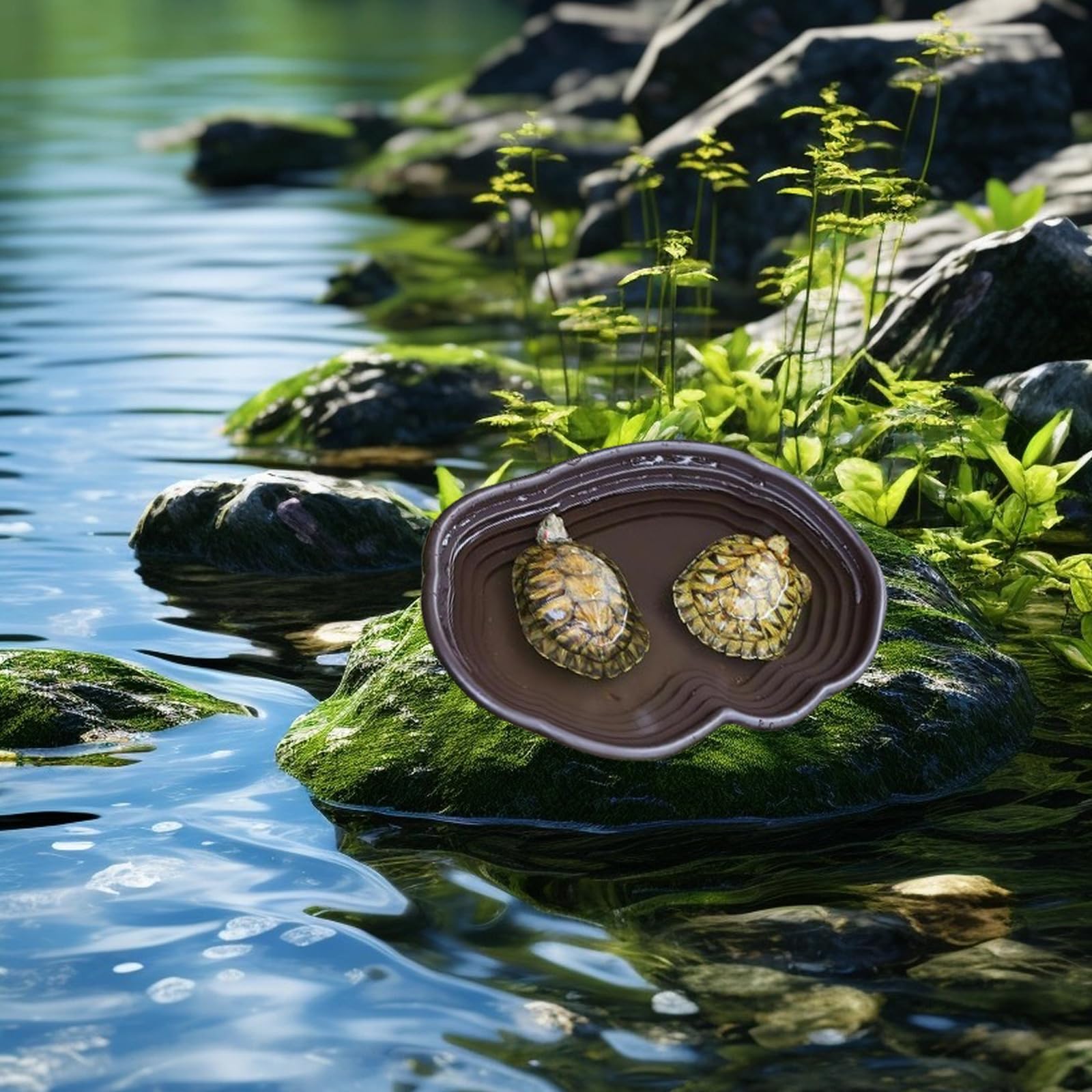 Grande Ciotola da Bagno per Tartarughe, Vasca da Bagno per Tartaruga, Piscina da Bagno per Rettili, Grande Ciotola per Acqua Rettile Adatto per Tartarughe, Rane Cornute e Altri Anfibi e Rettili