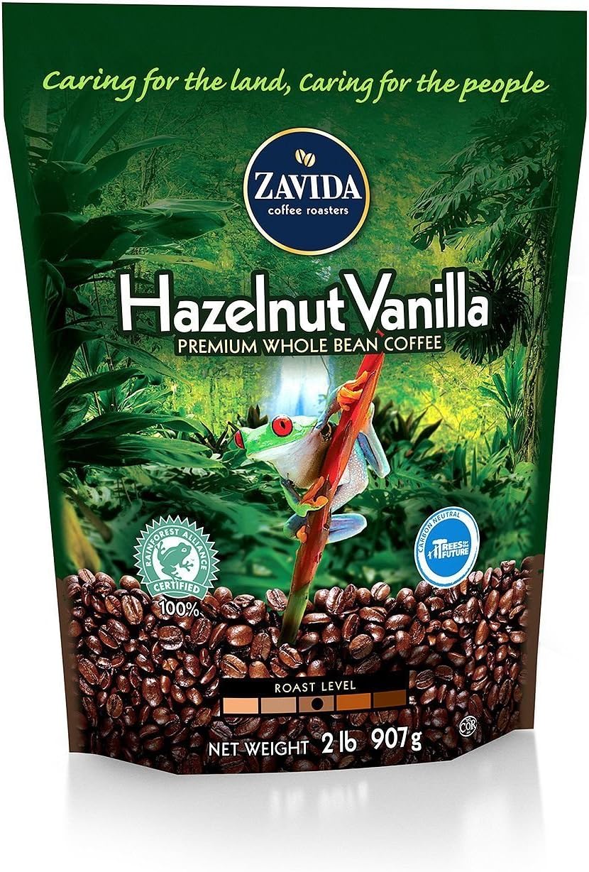 Zavida Coffee Hazelnut Vanilla Whole Bean 2lb (pack of 2