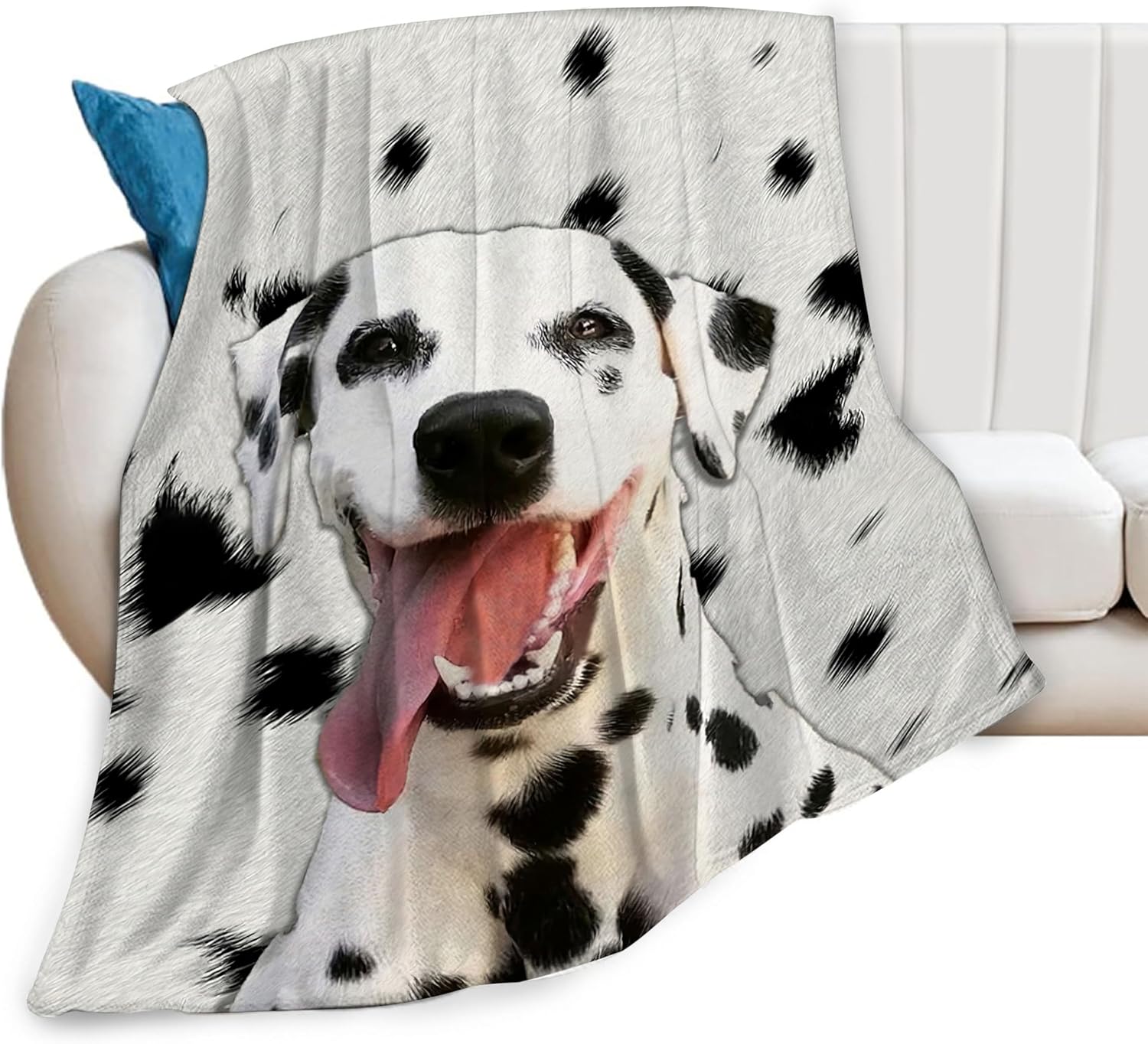 Dalmatian Decor Blanket Dalmatian Dog Throw Blanket Gifts Ultra Soft Cozy Fuzzy Plush Fleece Flannel Stuff Blanket for Dog Lover Women Girls Boys Kids Men Adults for Bedding Sofa 40"X50"