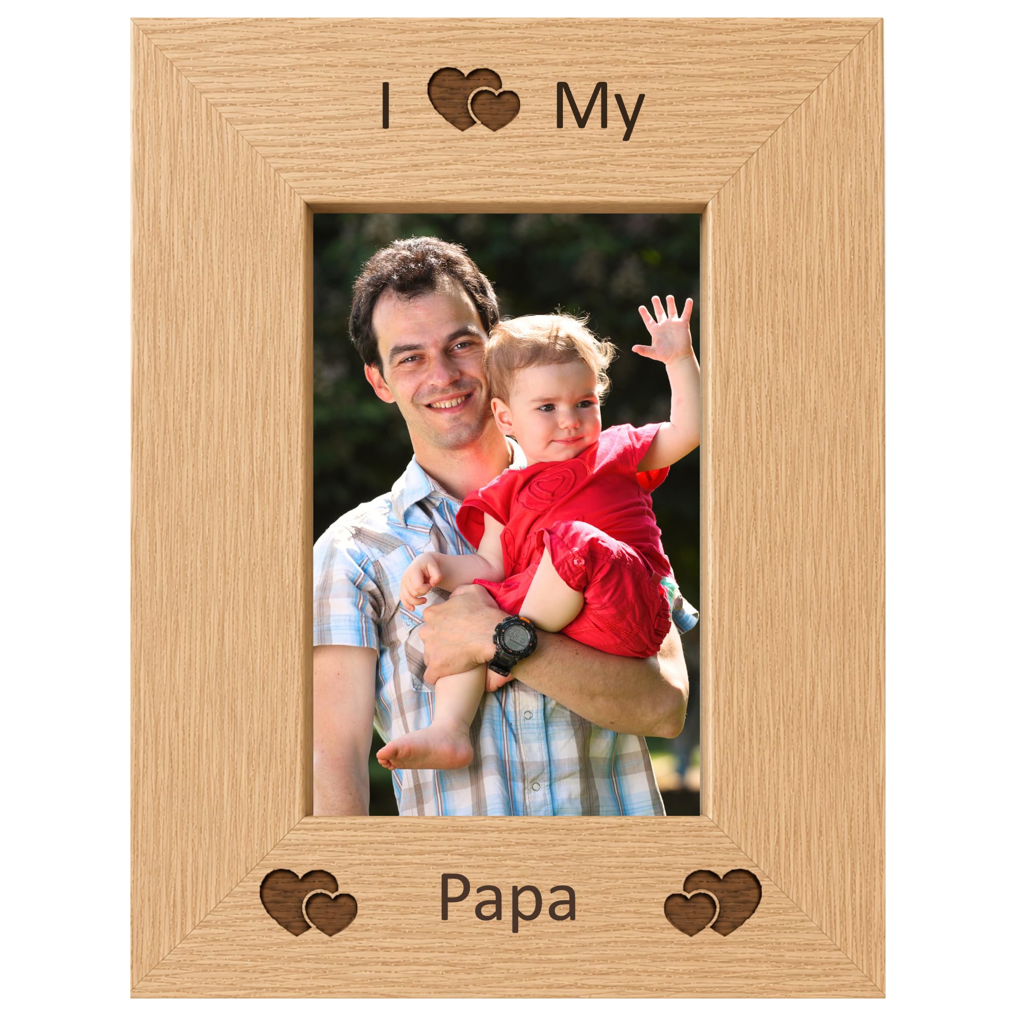 I Love My Papa 6x4 Oak Effect Photo Picture Frame Keepsake Gift