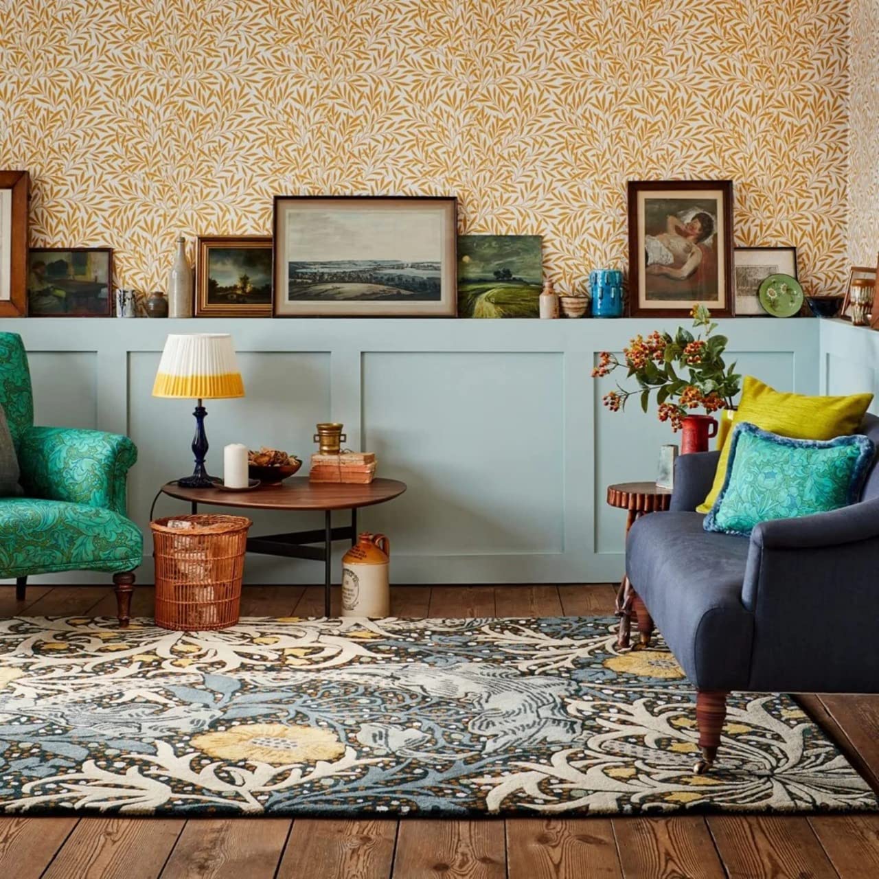 Anshika Carpets Handmade Wool & Blend Carpet for Living Room Home Bedroom Hall Kitchen Office Anywhere Color Multi Hand Tufted Carpets (Multi Color, 5 x 7 feet)