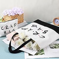 Vista 3 de Cunno 2 bolsas de lona reutilizables para comestibles, regalos y merchandising para programas de televisión de amigos, Blanco