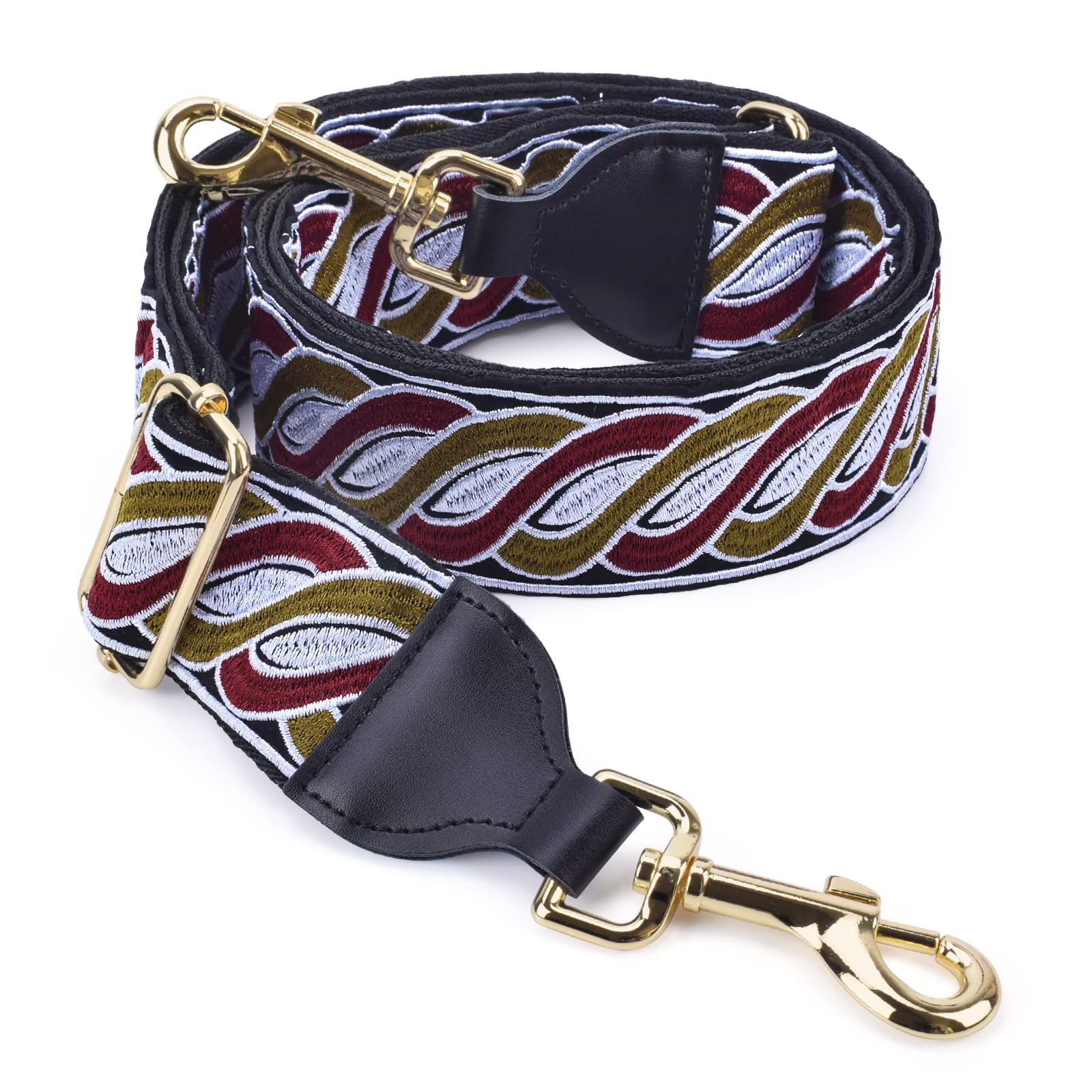 CLOUDMUSIC Handbag Strap Replacement Crossbody Strap Purse Strap for Women Girls(Embroidered Twist In Black)
