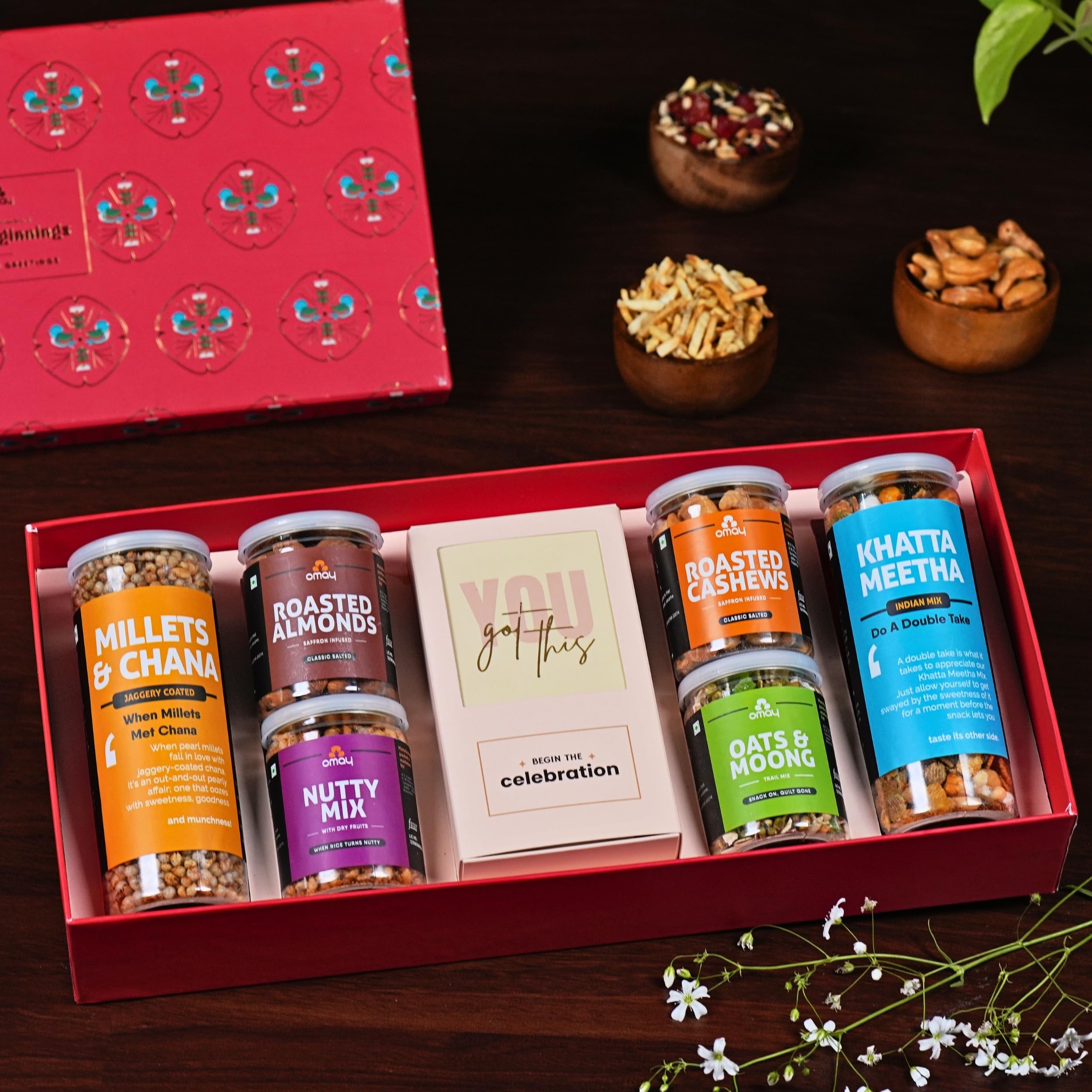 Omay Foods 8 Pcs_Blissful Delights Gift Box I Premium Dry-fruits I Corporate Gifts for Employees, Clients I Dry Fruit Pack I Healthy Gift Box I Festive Hamper - Image 3 thumbnail