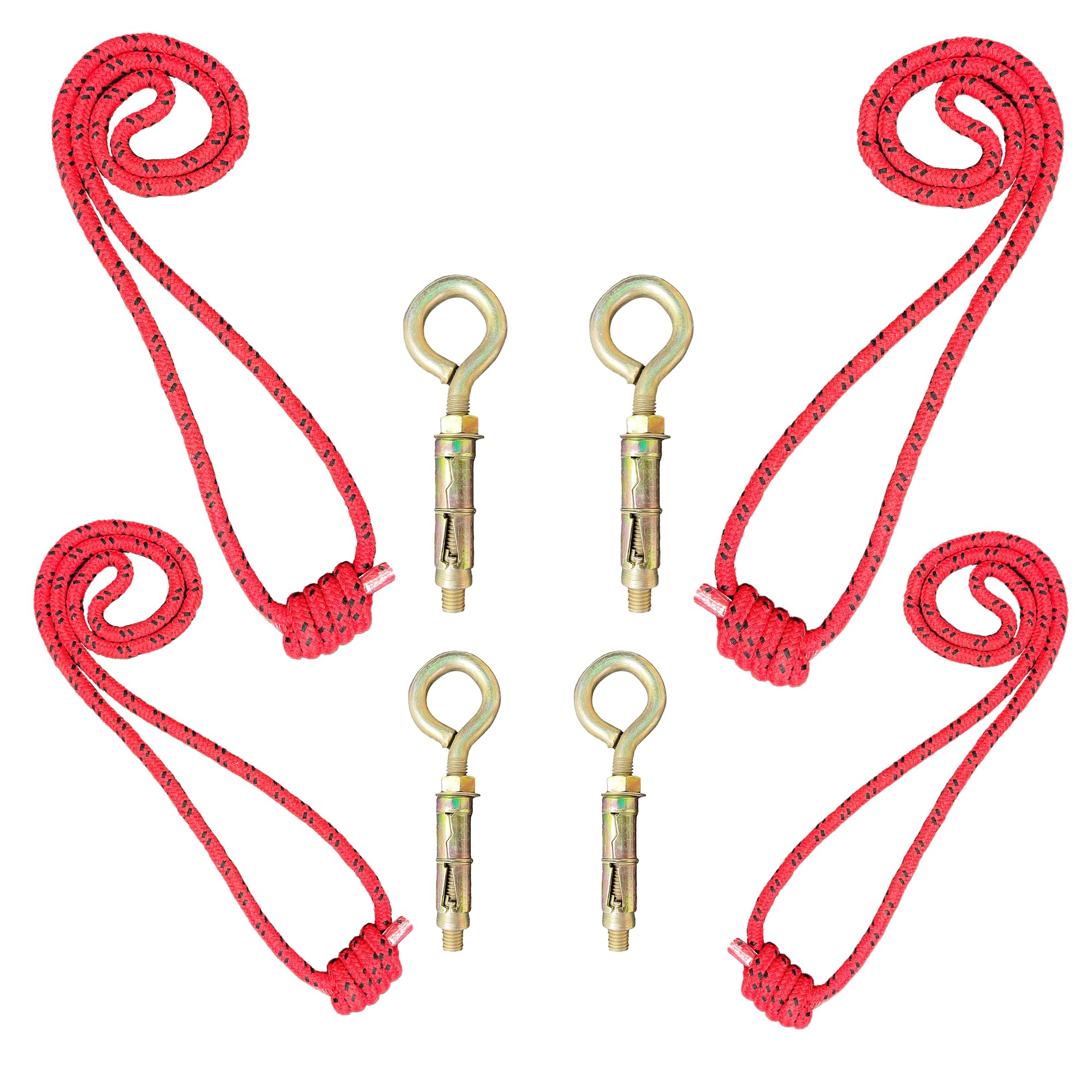 The Yogis Iyengar Wall Yoga Ropes full Set of - 4 Ropes (2 Long,2 Small) With 4 Wall Hook Fasteners (B0B74866HH) Amazon Price History, Amazon Price Tracker