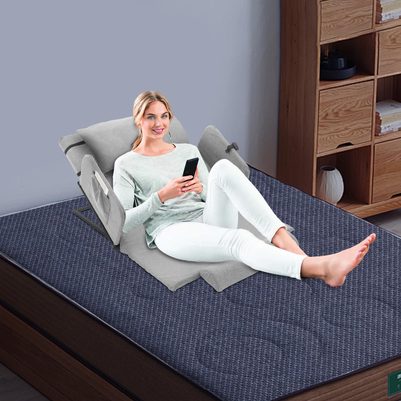 Cama para personas mayores ajustable eléctricamente Cosy Lift para levantarse de la cama, respaldo ajustable con mando a distancia, adecuado para cama de cuidado doble