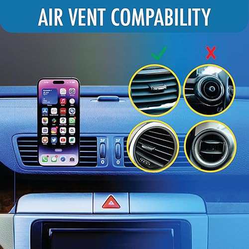 Miniatura 6 de Soporte de teléfono para automóvil 3 en 1 para ventilación de aire del parabrisas y tablero de automóvil, compatible con iPhone 15 14 13 12 11 Pro