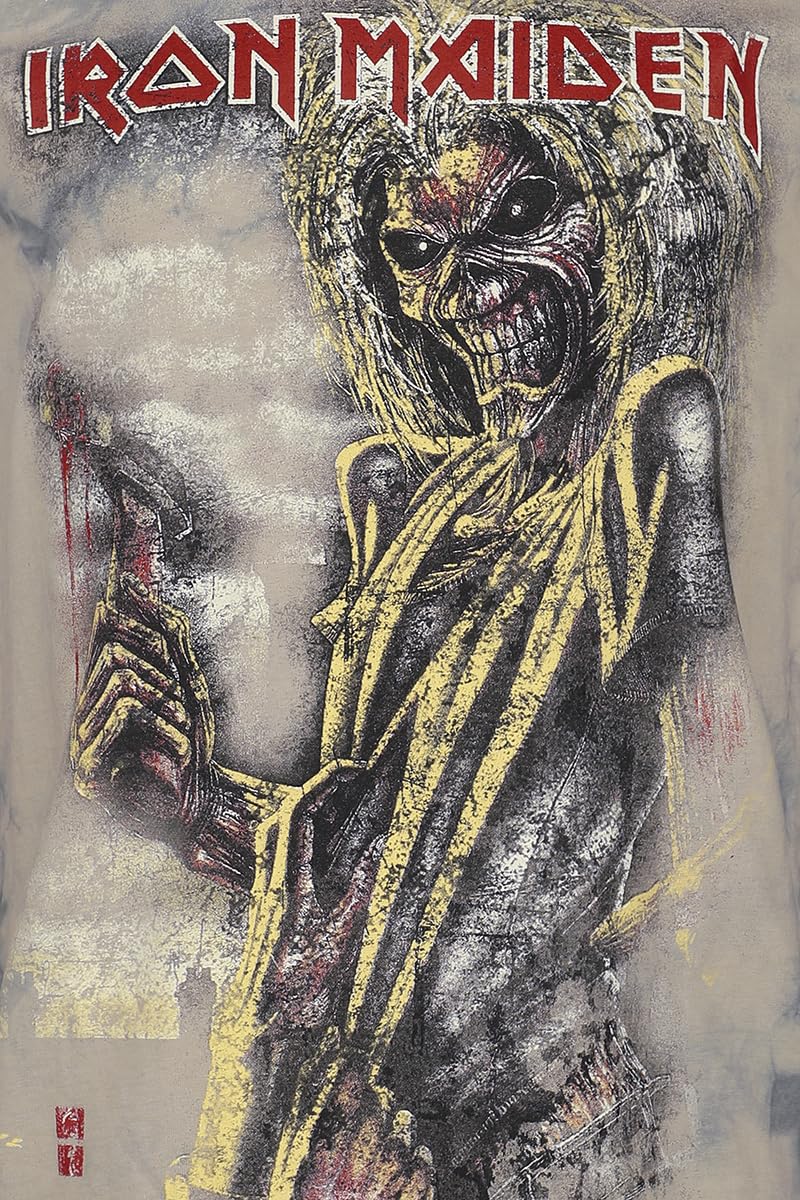 Iron Maiden Killers Hombre Camiseta Blanco-Gris Regular