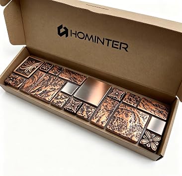 Bronze Copper Metal Resin Mosaic Backsplash Wall Tile Sample
