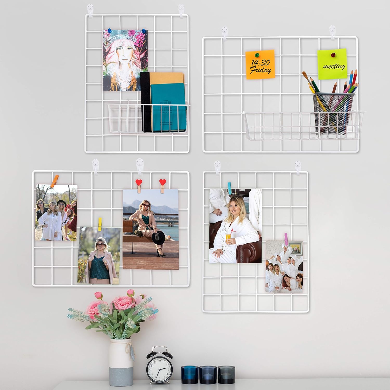 4 Pack Wire Wall Grid Panel Photos & Pictures Display Grid Wall Panels White