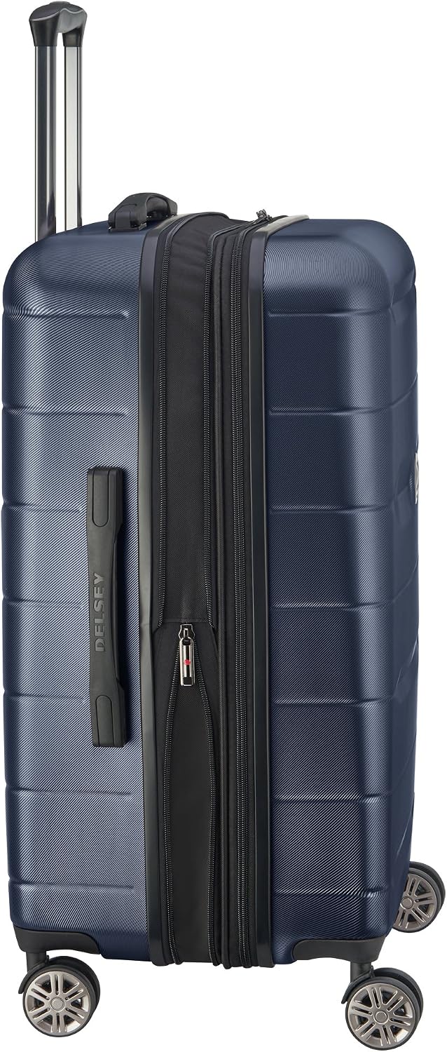 DELSEY Paris Comete 2.0 Hardside Expandable Luggage with Spinner Wheels, Anthracite, Checked-Medium 24 Inch
