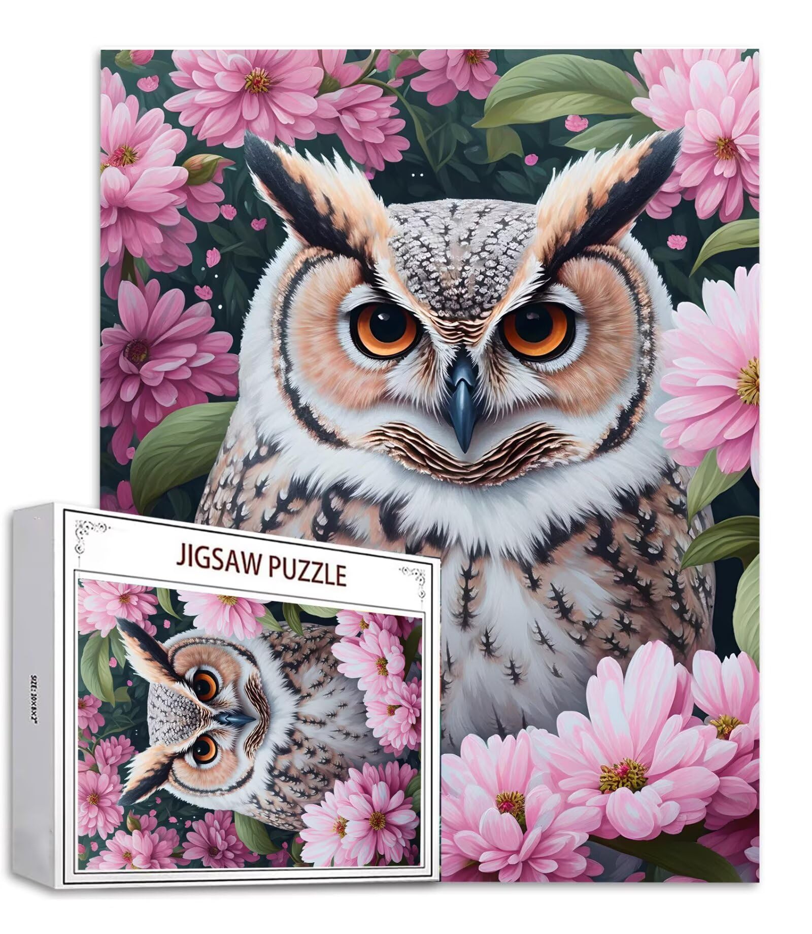 Blume Puzzle 1500 Teile Eule Puzzle Erwachsene, Holzpuzzle Erwachsene, DIY Groß Puzzelmatten, Premium Quality Klassische Wooden Jigsaw, Holzpuzzle ab 14 Jahren für Jungen, Geschenke Mädche S-697