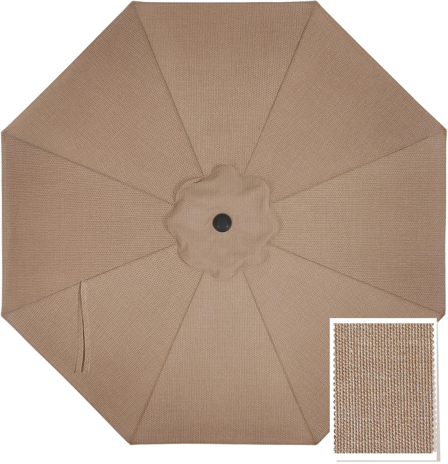 MASTERCANOPY 5-Year-Non-Fading Olefin 9FT Patio Umbrella Replacement Canopy-Antique Beige Canopy Only