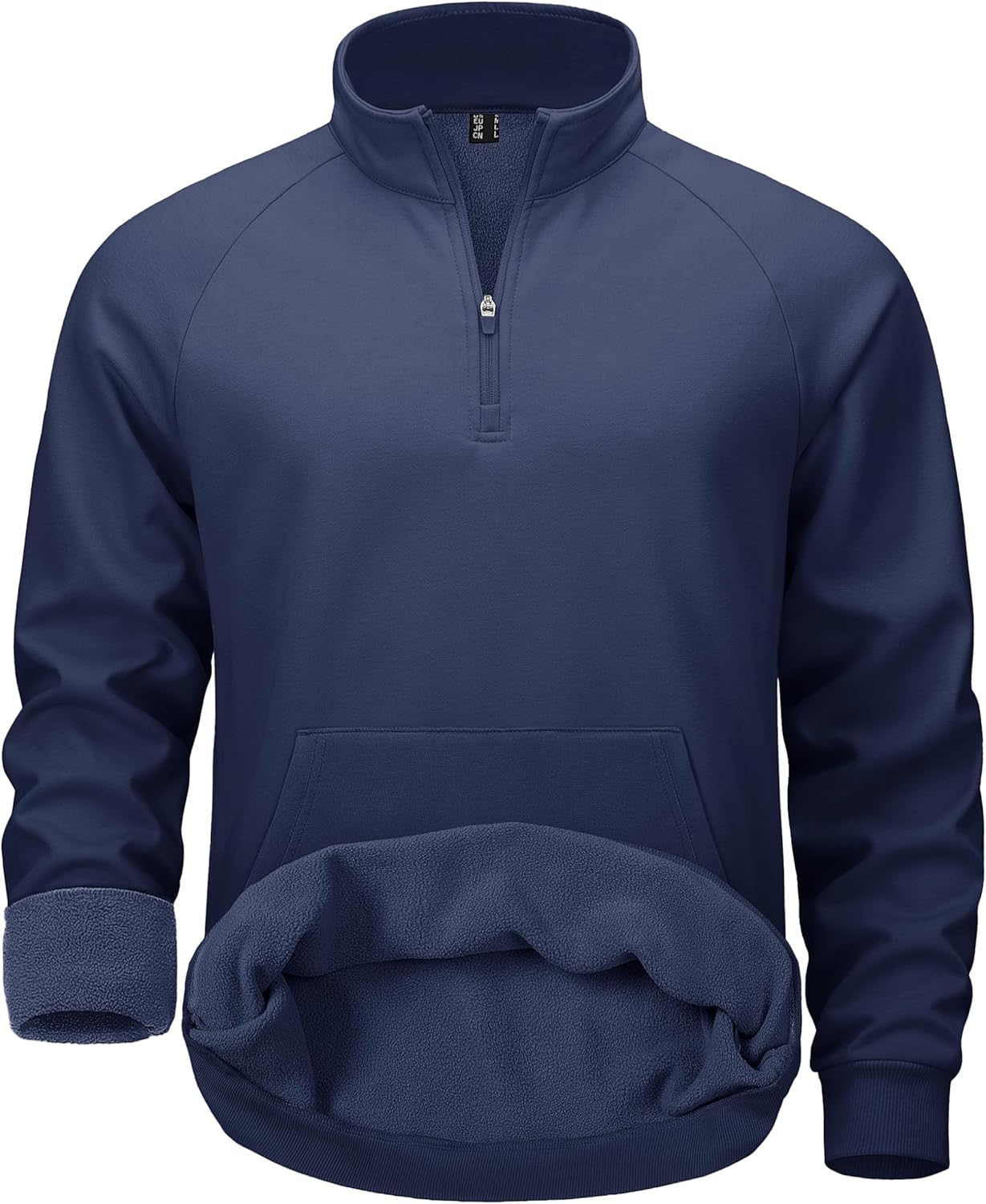 MAGCOMSEN Mens Pullover Quarter Zip Athletic Warm Sweatshirt Casual 1/4 Zip Fleece Lined Sweater With Pockets