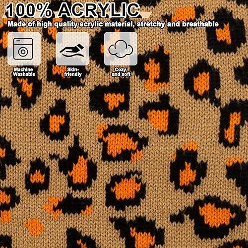 Mihachi Winter Warm Cat Sweater Turtleneck Puppy Pets Sweater Knit Vest Fashion Leopard for Cats Puppy Small Animals Pink Small(Yellow,M)