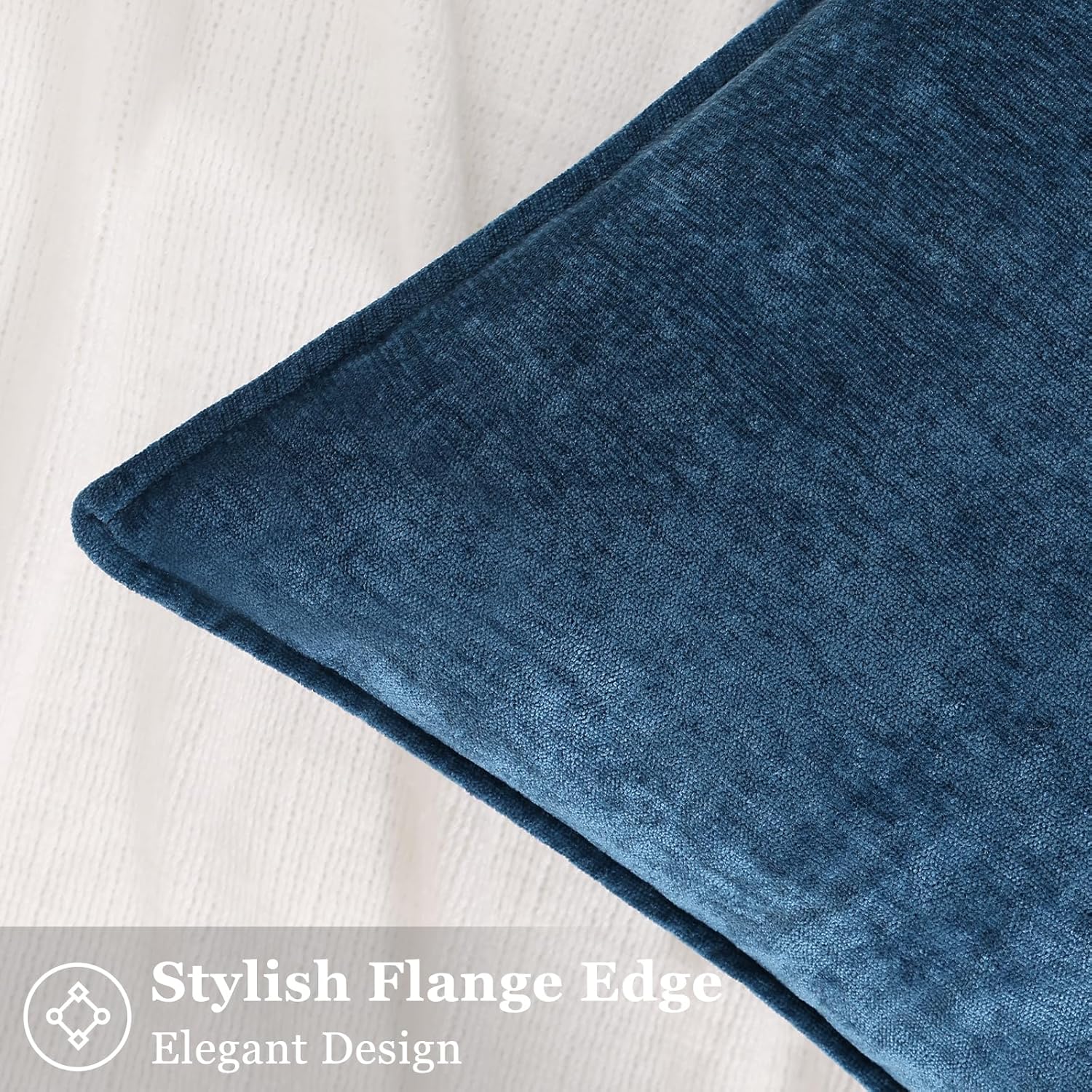 decorUhome Spring Couch Throw Pillow Covers 18x18 Set of 2, Decorative Soft Velvet Modern Cozy Chenille Pillow Cases with Elegant Design for Sofa Bed Living Room Home Decor, Poseidon - Image 3