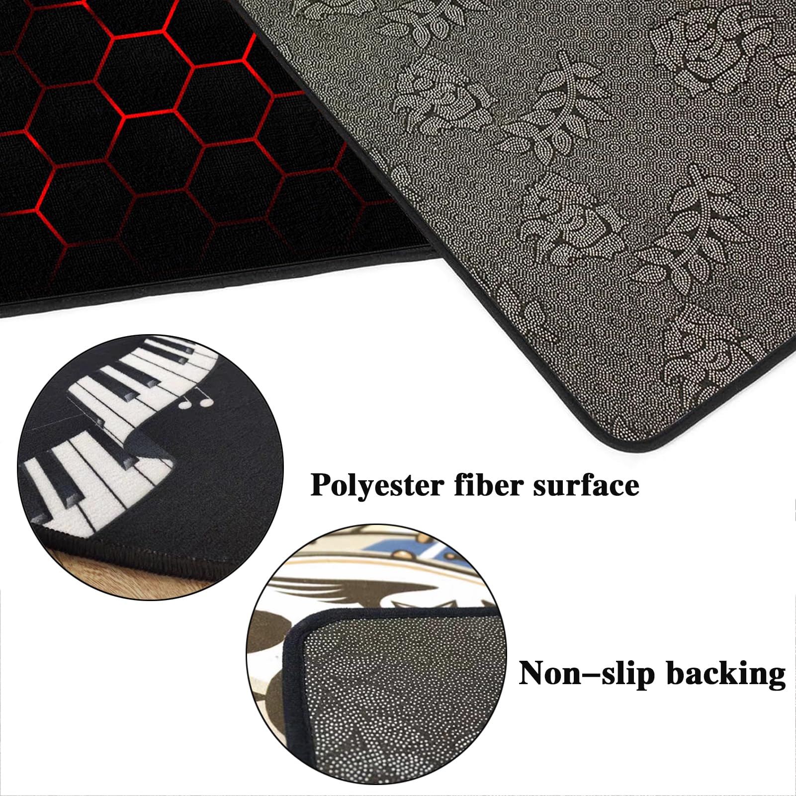 Tappeto Batteria Insonorizzato, Tappeto per Batteria, Drum Carpet per Batteria Elettronica, Assorbimento degli Urti Antiscivolo Pad, Drum Tappeto per Musica Pratica E Performance 200 x 160 cm