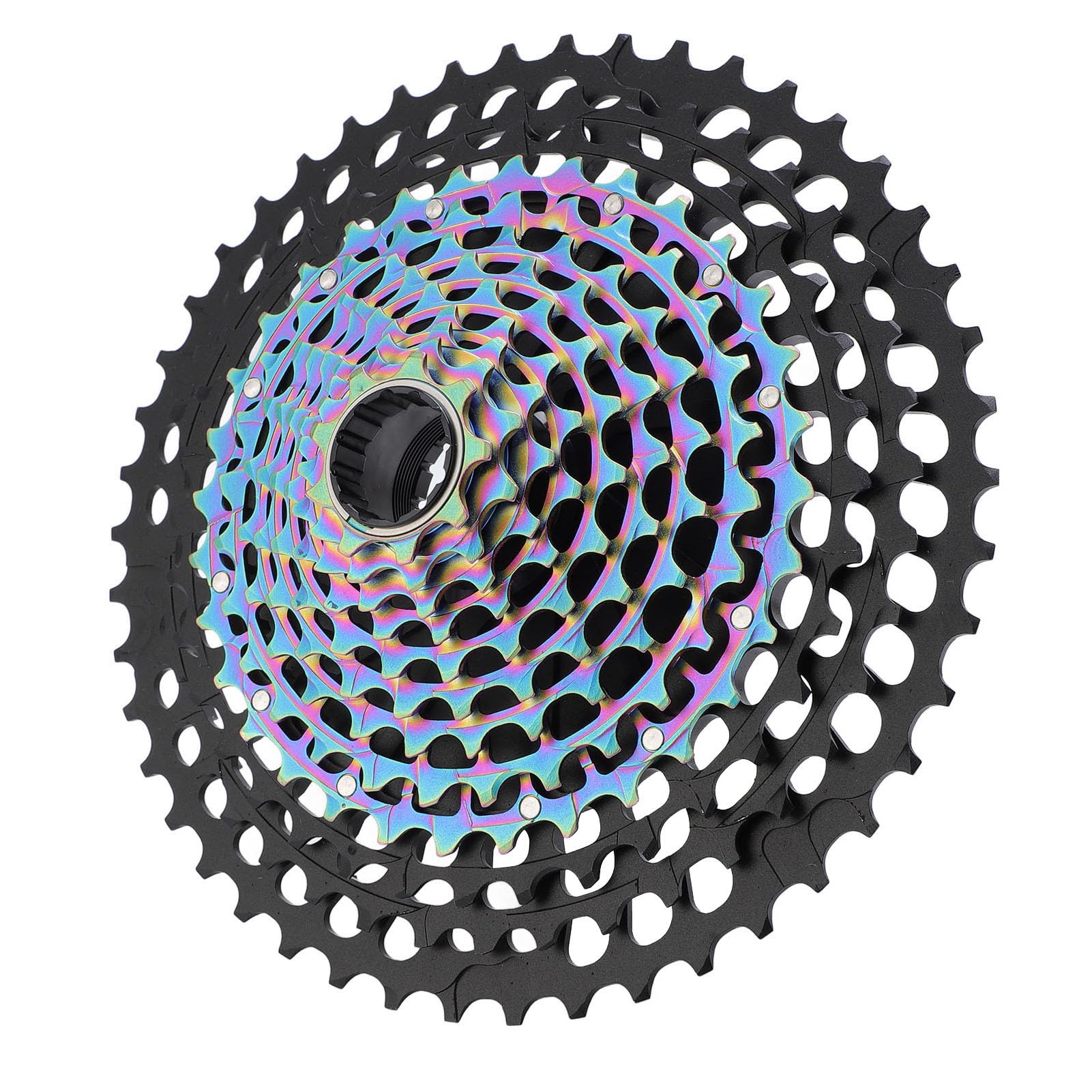 Drfeify Caseta de Bicicleta de 12 Velocidades, Aleación de Aluminio CNC Hollow Climbing Gear 9-46 Cassette de Bicicleta Rococal