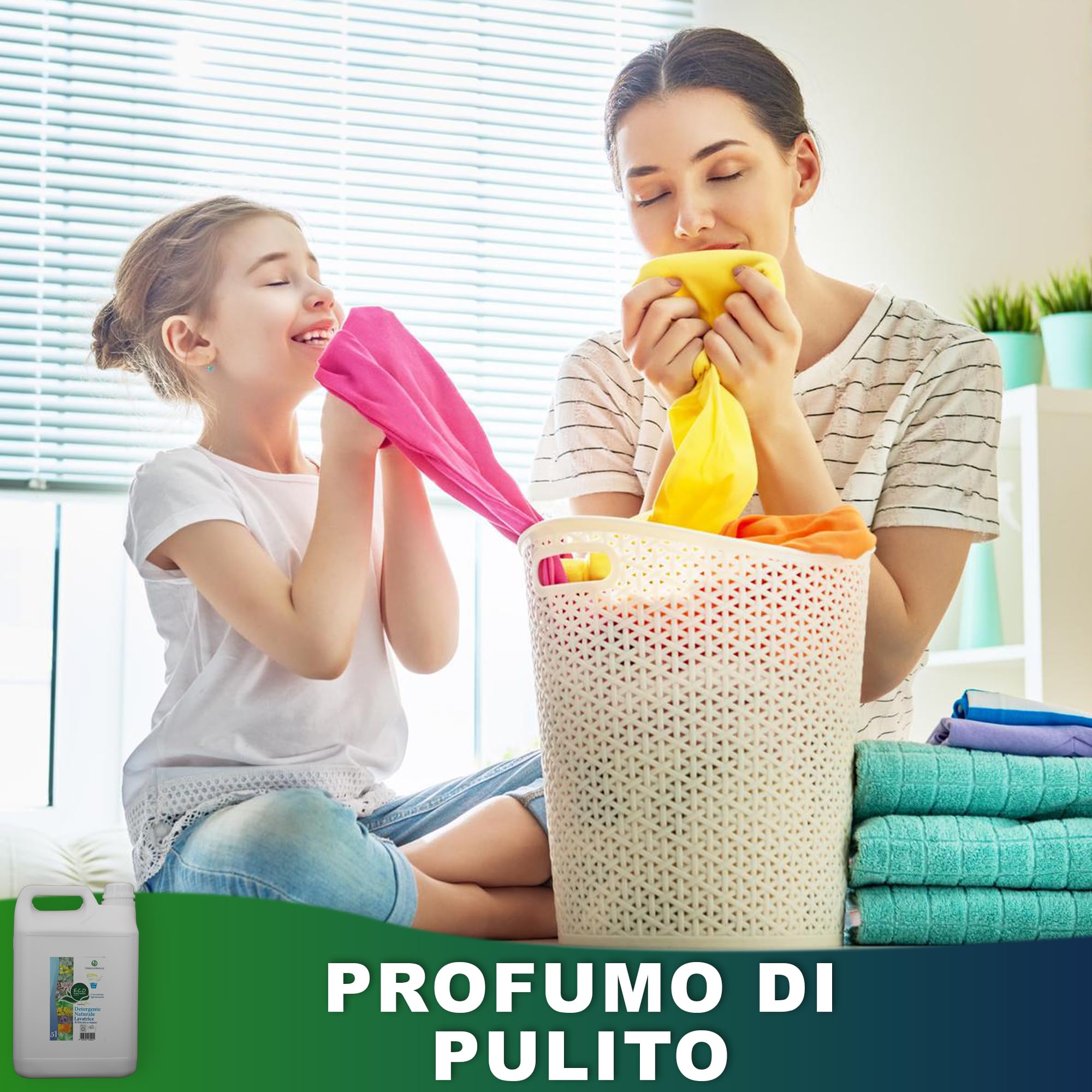 Detergente líquido biológico concentrado para lavadora - Fuerte poder de limpieza con pH neutro - 5 l