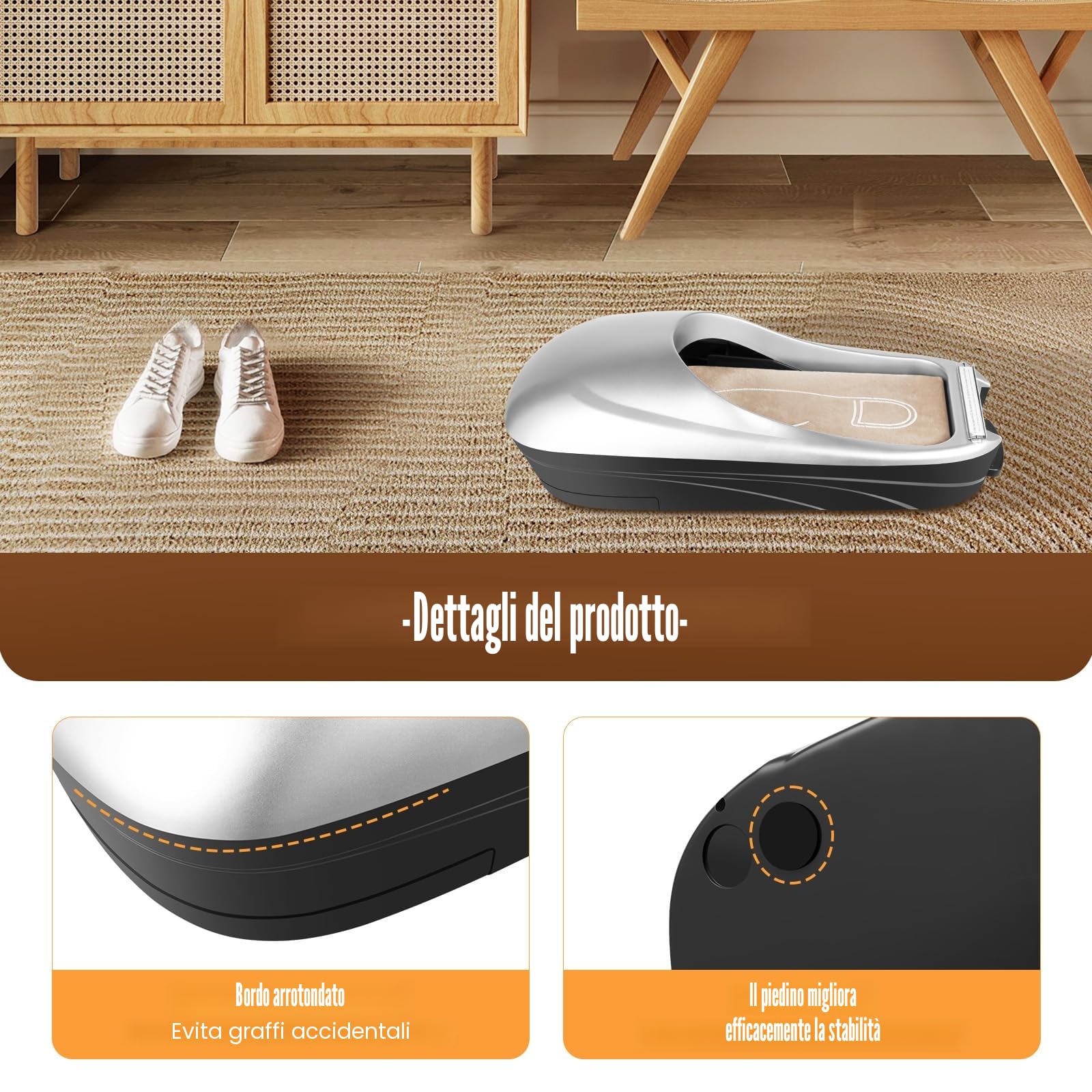 Dispenser portatile per copriscarpe, con pellicola per scarpe, argenteo, per casa ufficio supermercato