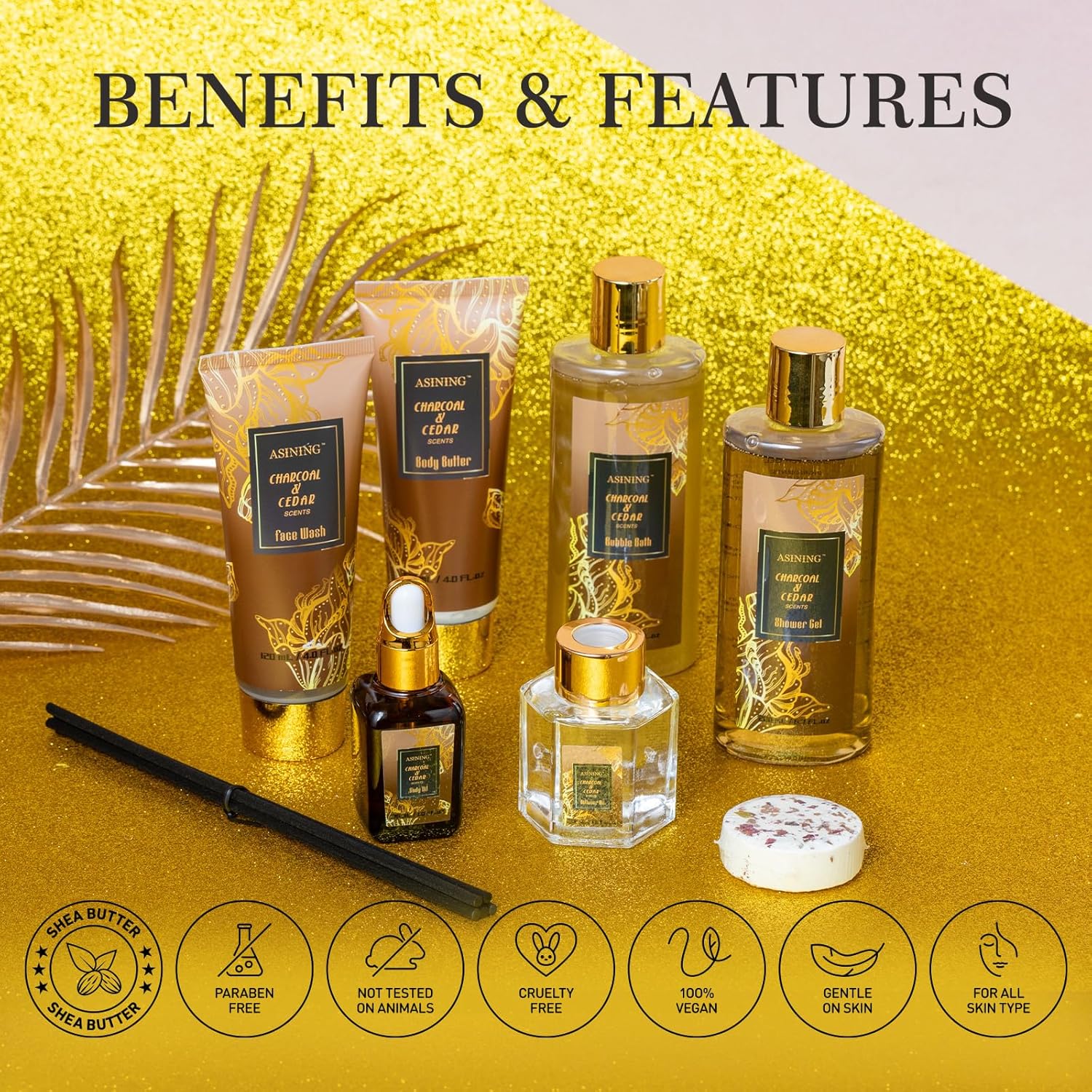 Spa Set for Women & Mens Gift, Relaxing Gifts for Men, Father's Day Gifts for Men Dad with 14PCS Charcoal & Cedar Scents Spa, Includes Bubble Bath, Shower Gel, Body Butter, Spa Kit for Mans Gift Set - Image 9