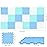 qqpp EVA Rubber 18 Tiles Interlocking Puzzle Foam Floor Mats - Baby Play Mat for Playing | Exercise Mat for Home Workout. White, Blue, Green. QC-AGHb18N