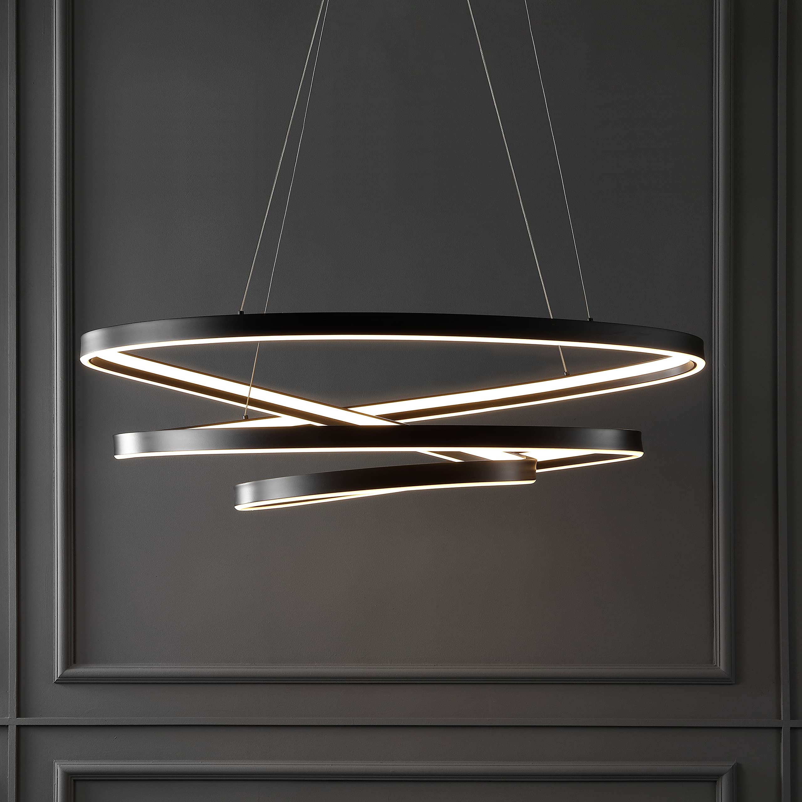 Safavieh Couture Lighting Collection Brianne Modern Black Infinity LED Chandelier