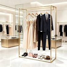 Gold Clothing Garment Rack Boutique Retail Display Rack