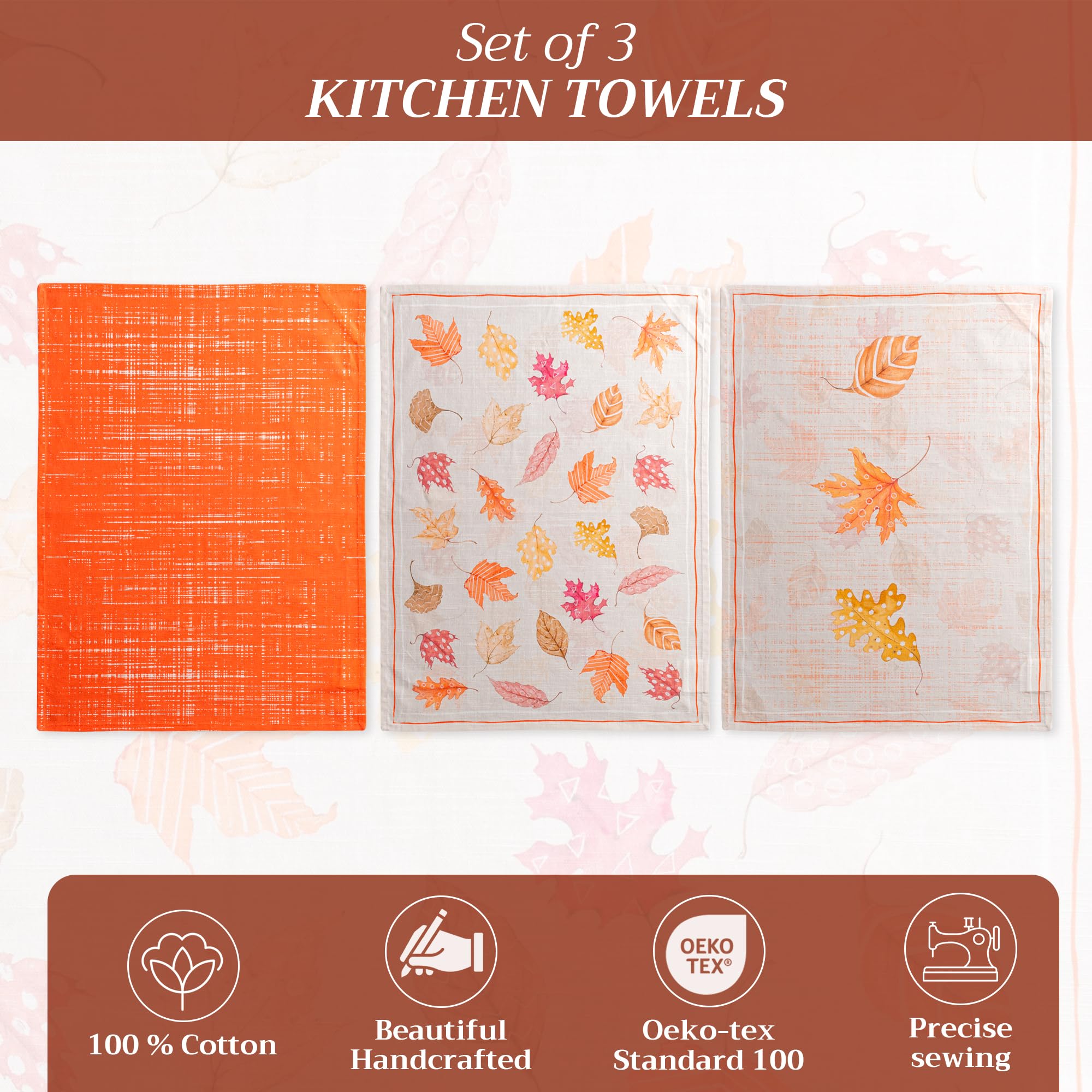 Maison d' Hermine Juego de 3 Paños de Cocina Multiusos, Paños de Cocina Suaves y Absorbentes, 100% Algodón, 50 cm x 70 cm, Rojo, Geométrico