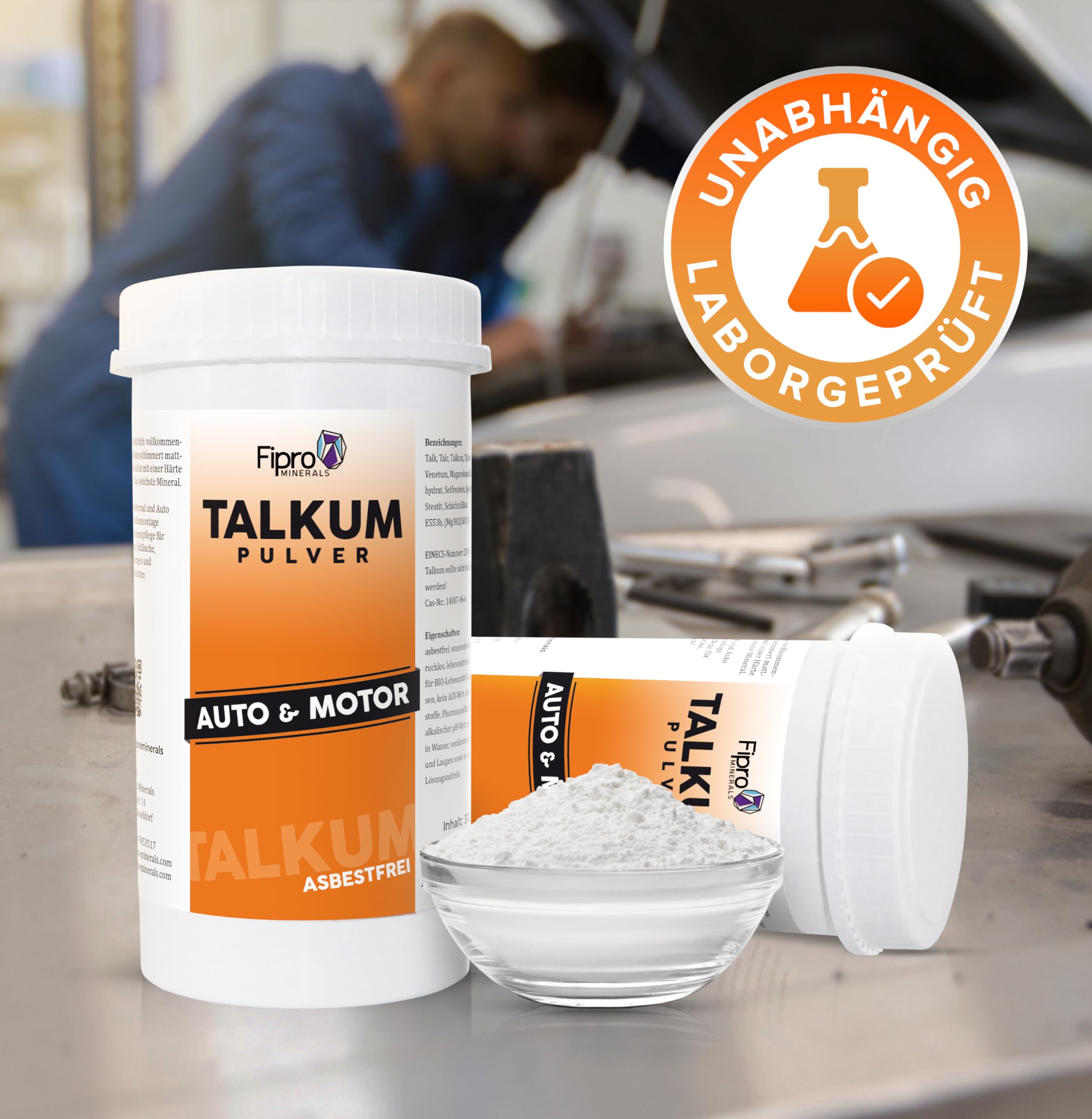Talco en polvo (300 g) para el cuidado de caucho de bicicletas, motocicletas y automóviles. Sin amianto. 100 % talco para montaje de neumáticos, cambio de neumáticos, manguitos y sellado de